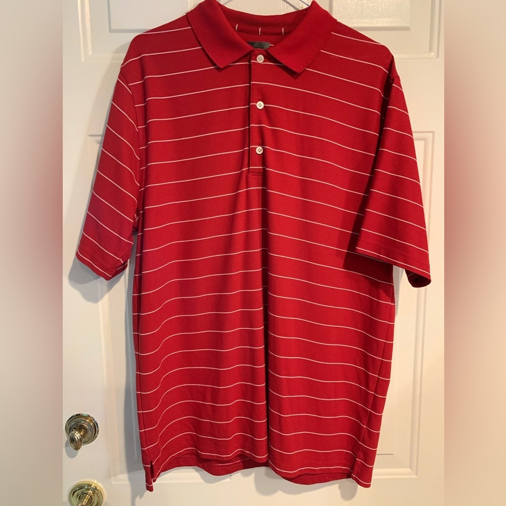 Greg Norman Play Dry Men's Red/White Men's Polo Shirt Size L